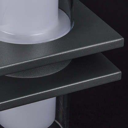 Close-up of Orr Outdoor Wall Lamp's metal and glass components