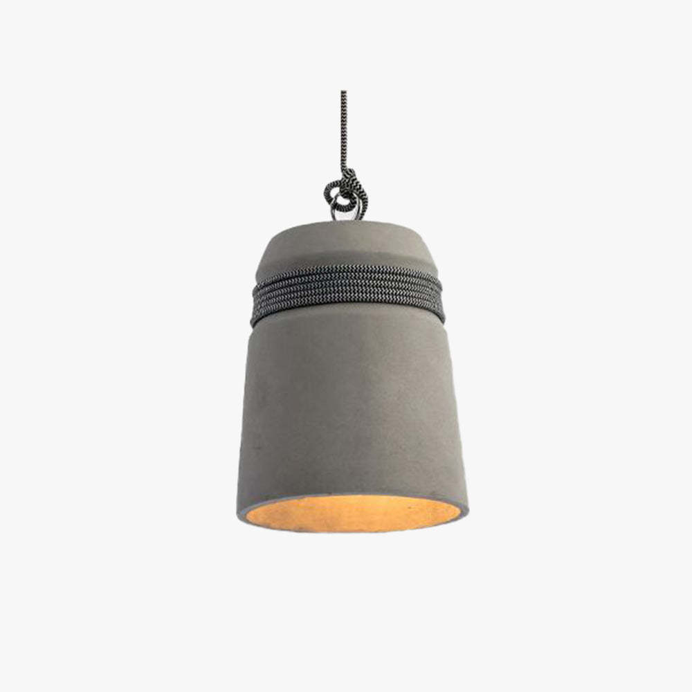 Zaid Industrial Pendant Light in Cement and Metal