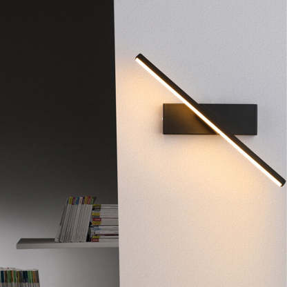 Modern black rotatable wall lamp, bedroom lighting