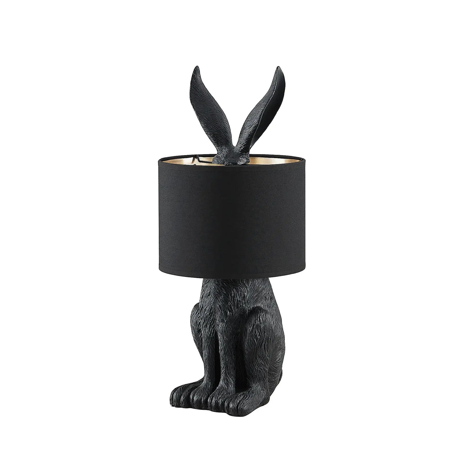 Black Alice Rabbit Table Lamp with shade
