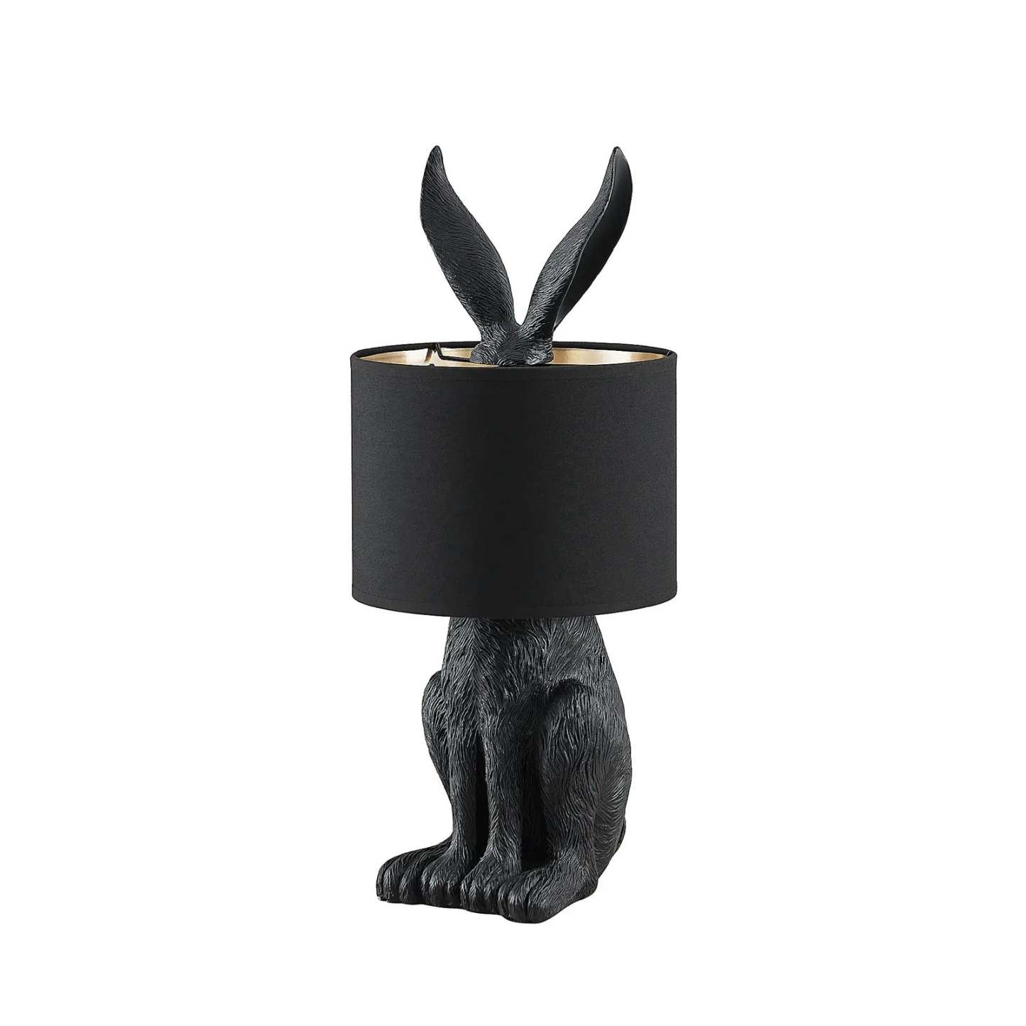 Black Alice Rabbit Table Lamp with shade