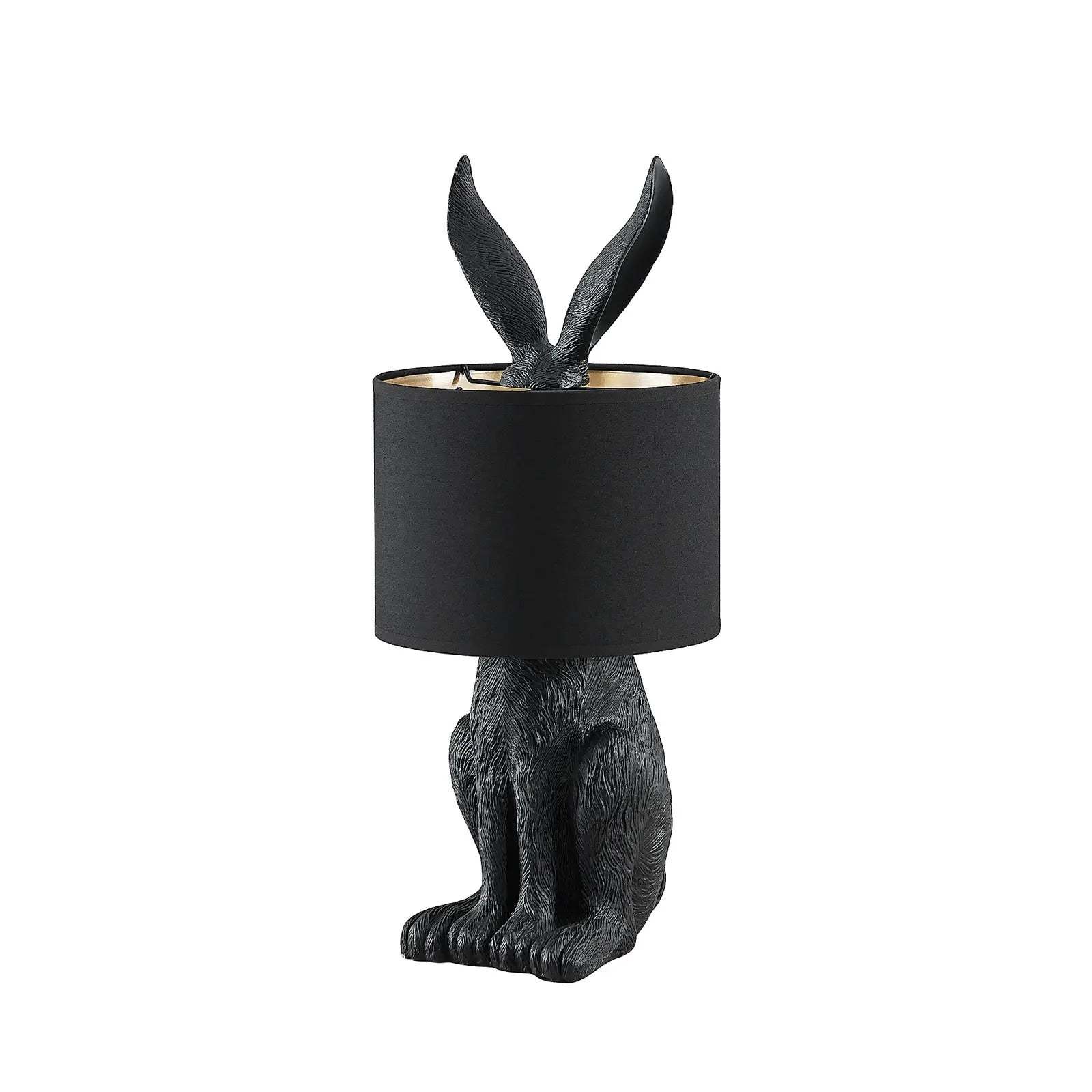 Black Alice Rabbit Table Lamp with shade