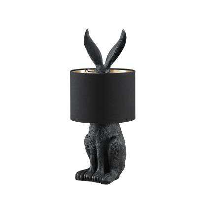 Black Alice Rabbit Table Lamp with shade