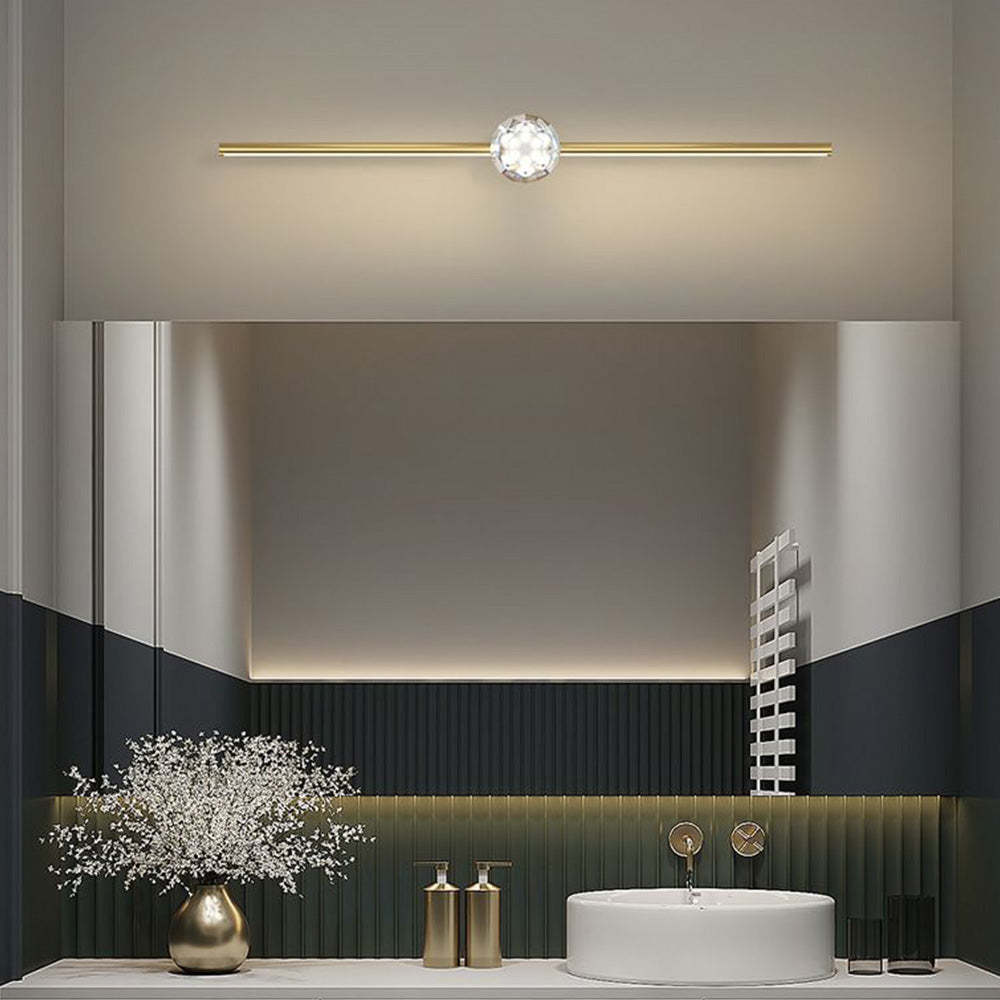 Kristy gold vanity wall lamp in modern bathroom
