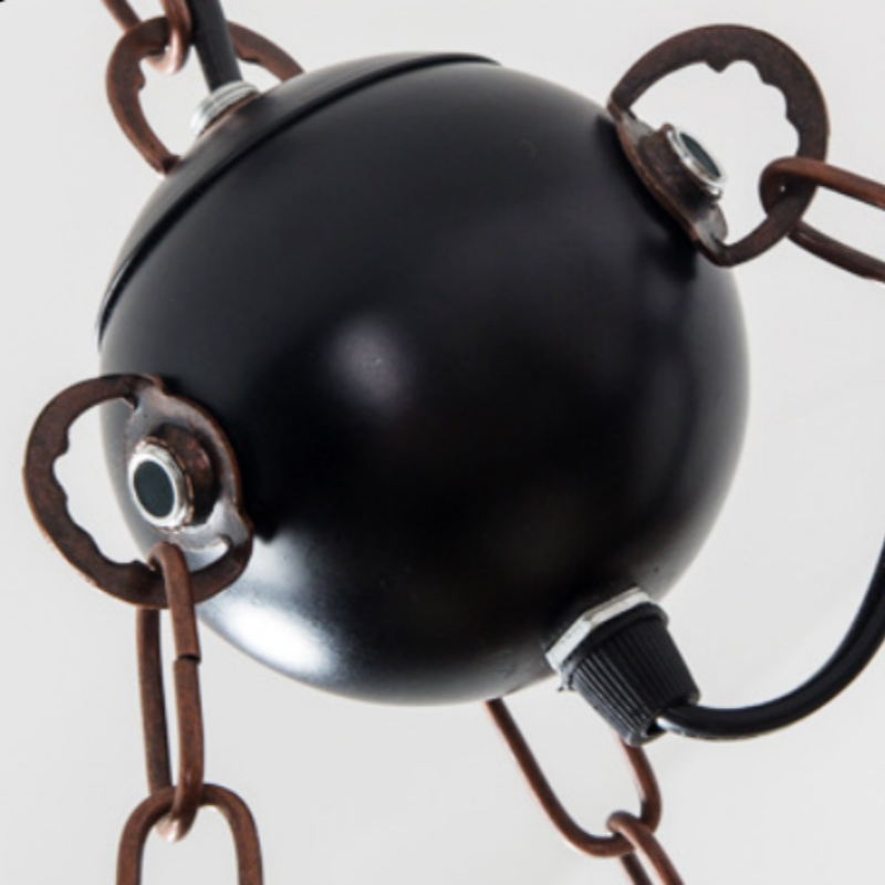 Retro LED Chandelier metal fixture detail