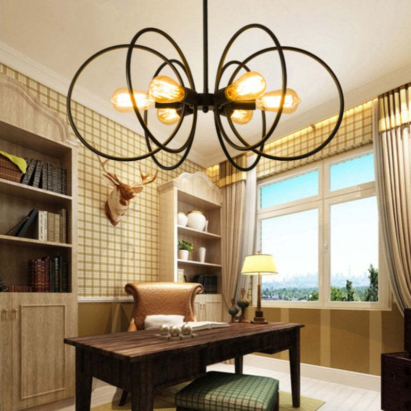 Alessio Chandelier: Metal industrial lighting for living room bedroom