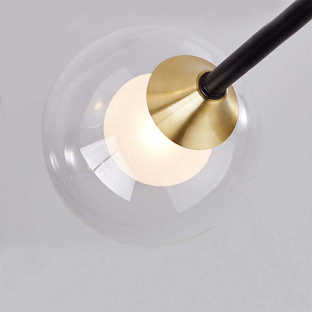 Valentina Nordic Spherical Chandelier close up - Glass and Gold