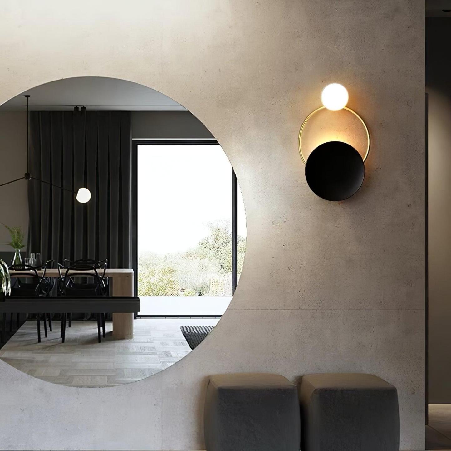 Emyr LED Wall Lamp: Gold Ring & Modern Lighting