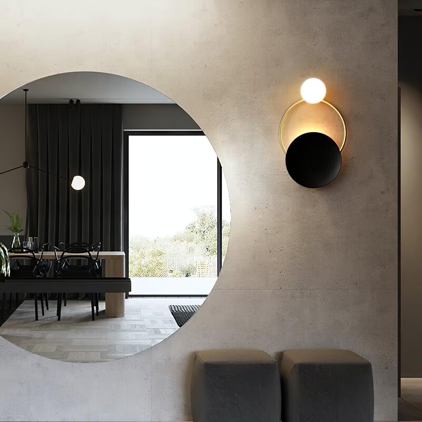 Emyr LED Wall Lamp: Gold Ring & Modern Lighting