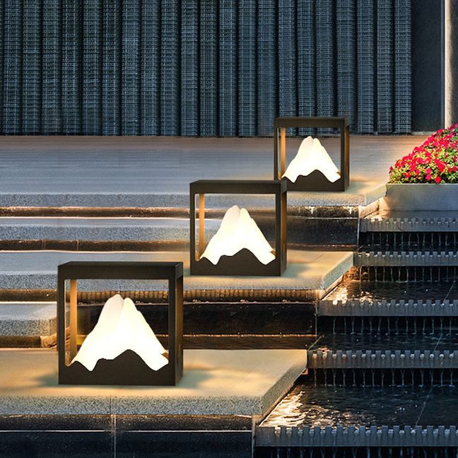 Modern mountain style outdoor lamp.