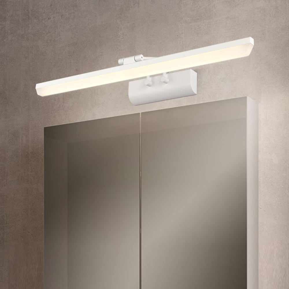 White Leigh LED wall lamp illuminating bathroom mirror