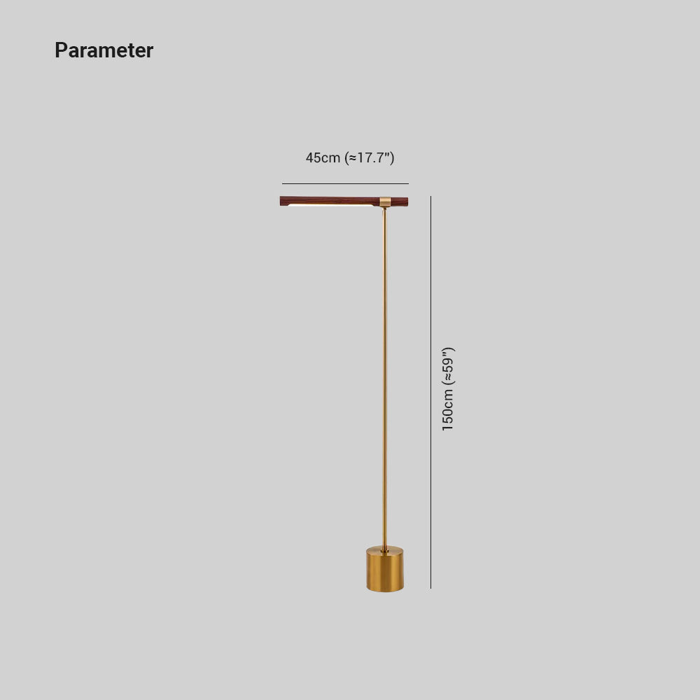 Edge Floor Lamp dimensions: minimalist metal and wood design