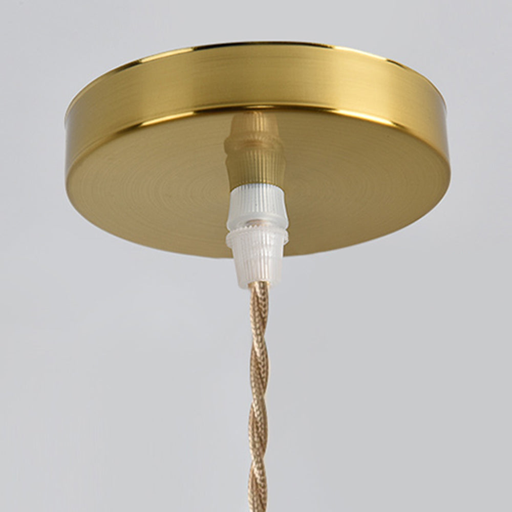 Brass ceiling canopy of Hailie Art Deco pendant light.