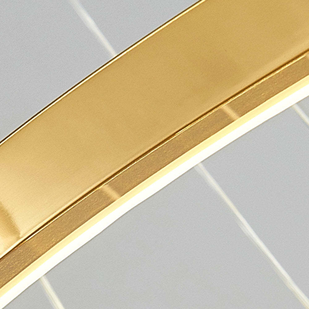 Arisha gold ring pendant light, metal and acrylic detail.