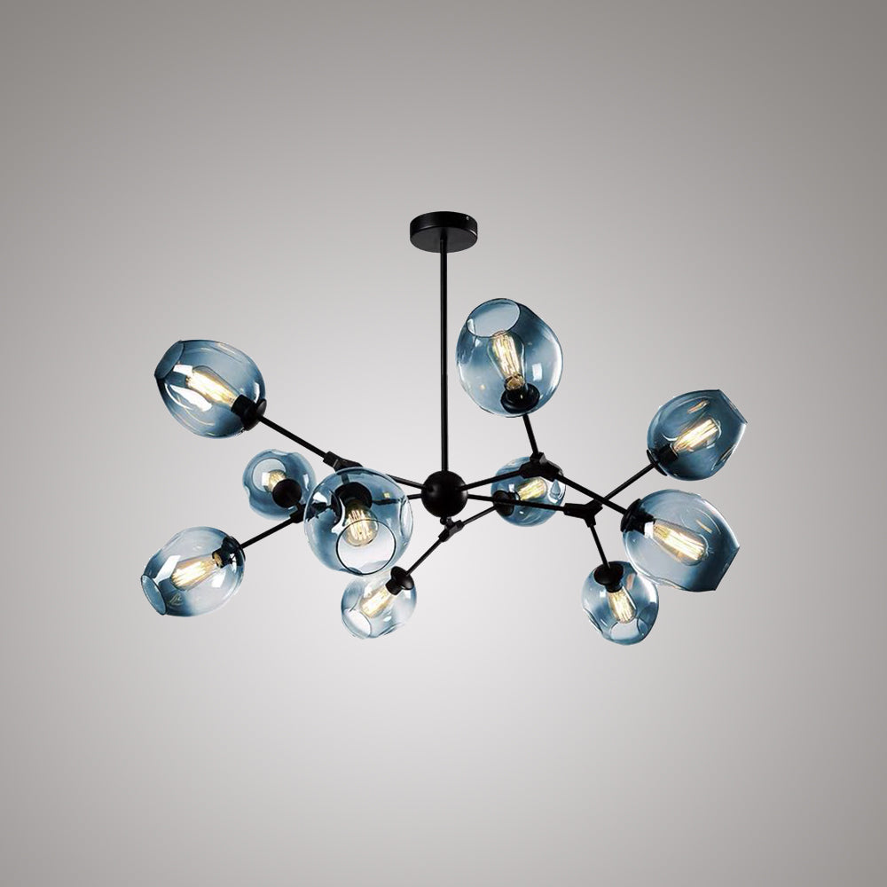 Valentina Pendant Light with Gradient Blue Bubble Shades