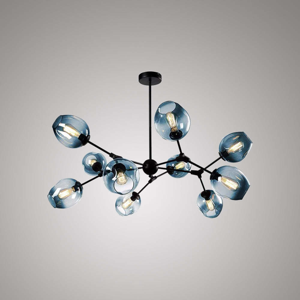 Valentina Pendant Light with Gradient Blue Bubble Shades