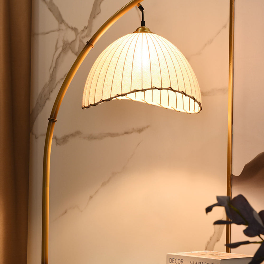 Ozawa floor lamp: bamboo and fabric lighting.