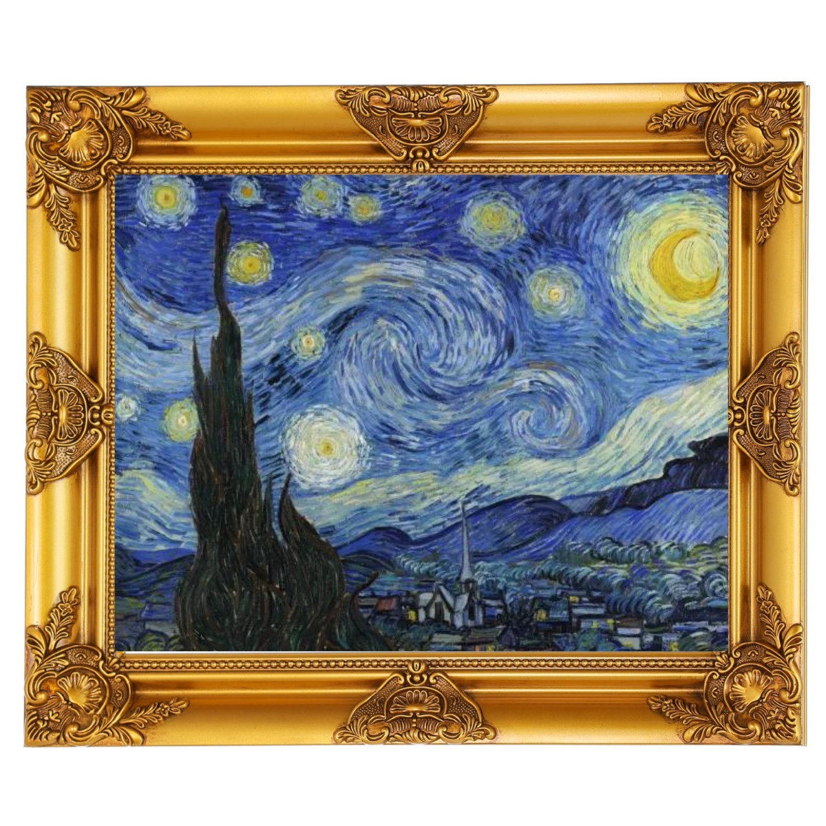 Framed The Starry Night oil painting reproduction for dining room