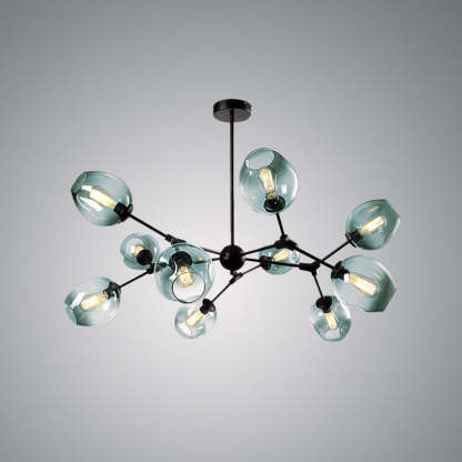 Valentina bubble pendant light with gradient blue glass shades
