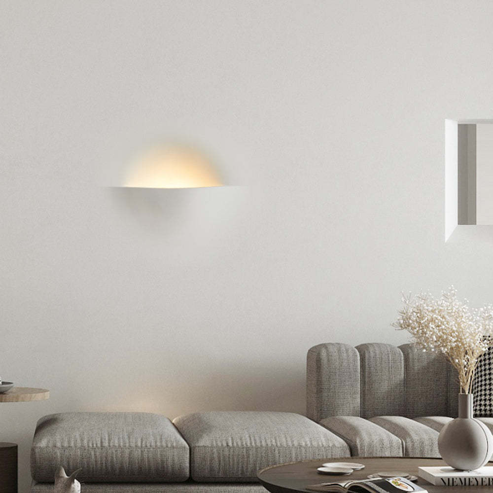 Elif LED Wall Lamp in modern living room. Recessed lighting.