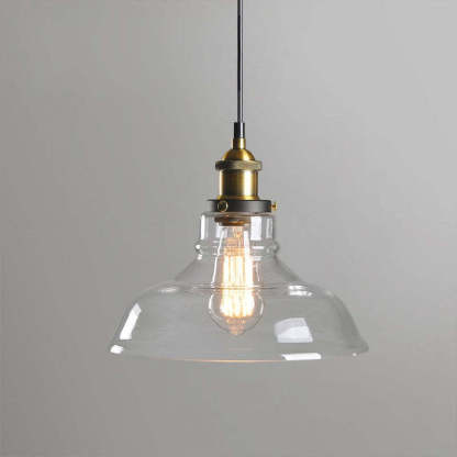 Levy Glass Pendant Light with Edison Bulb Levy Industrial Metal/Glass Pendant Light Dining Room