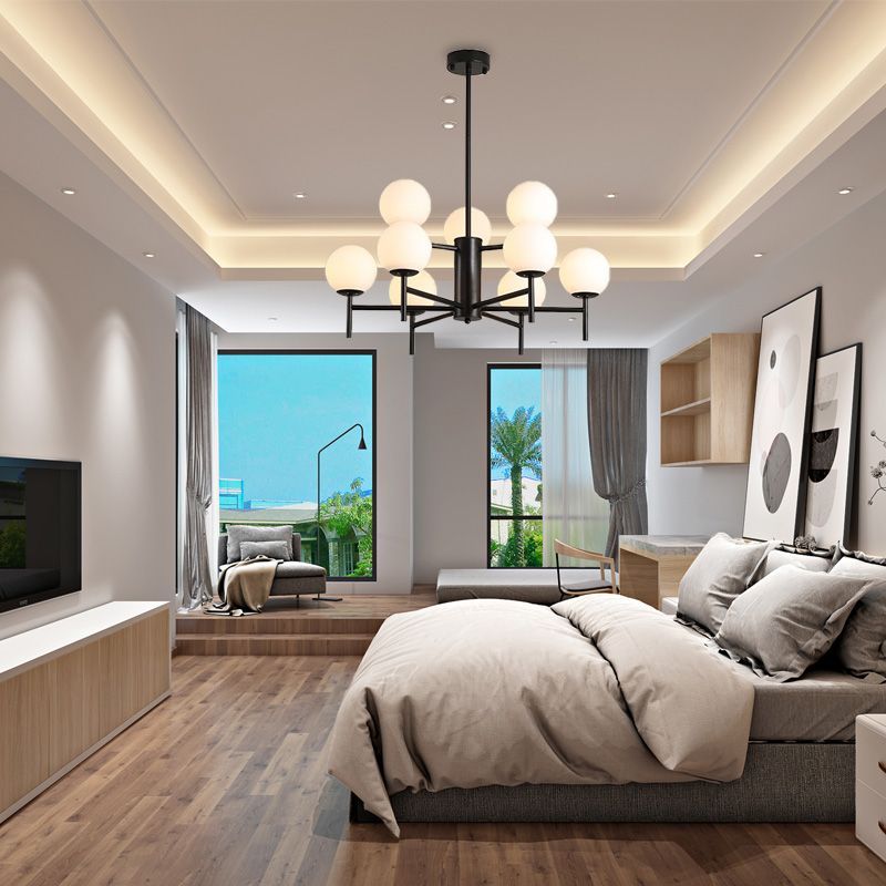 Valentina Chandelier in modern bedroom setting