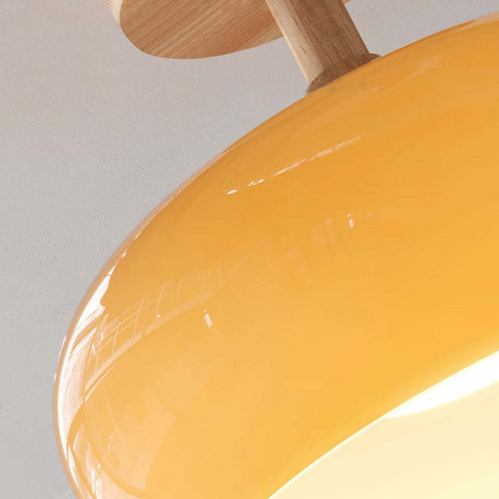 Amber glass Hailie flush mount ceiling light