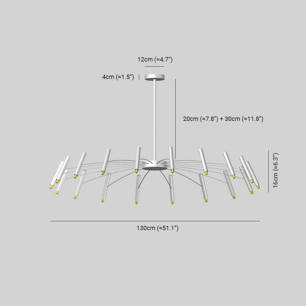 Evette Chandelier dimensions in cm and inches