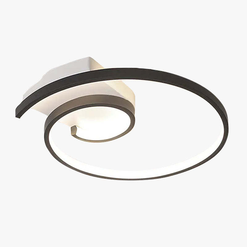 Lacey Modern Spiral Ceiling Light in black and white