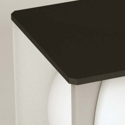 Elif Moon Pier Light Top. Black and white outdoor fixture.