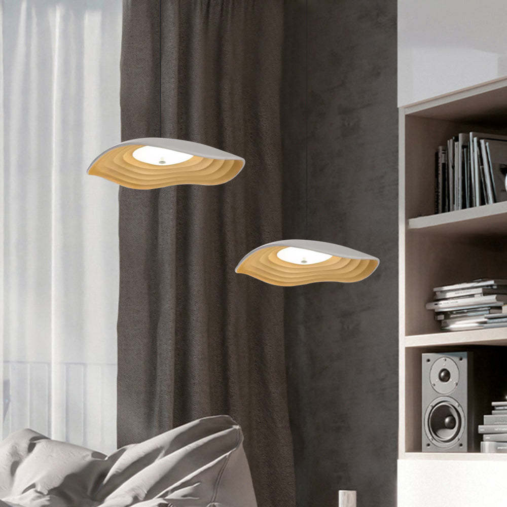 Carins Wabi-Sabi LED pendant lights in living room.