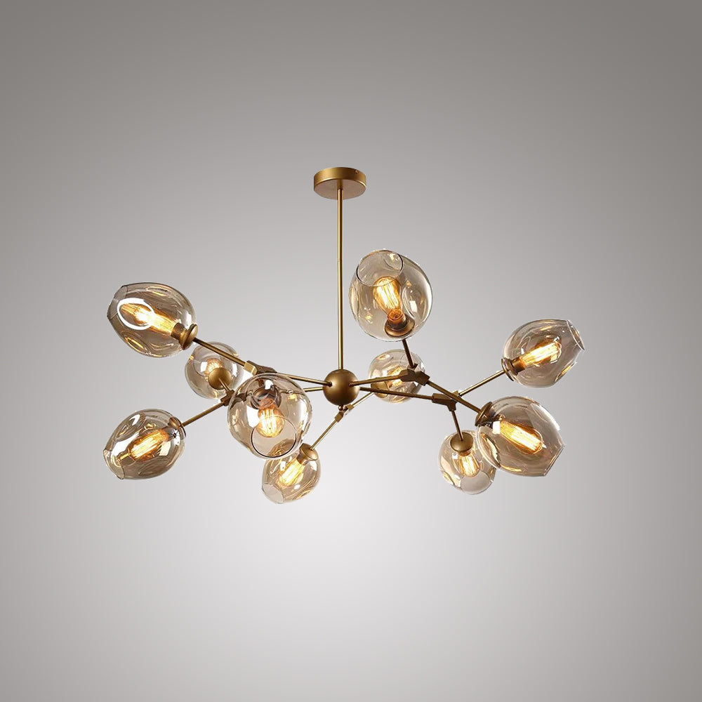 Valentina modern bubble chandelier with glowing bulbs