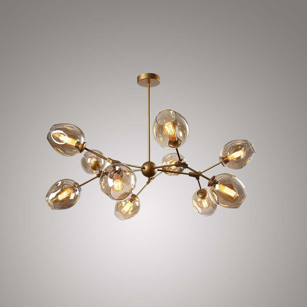 Valentina modern bubble chandelier with glowing bulbs