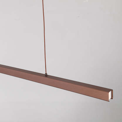 Bronze linear LED pendant light. Minimalist design. Edge Modern Linear Metal LED Pendant Light