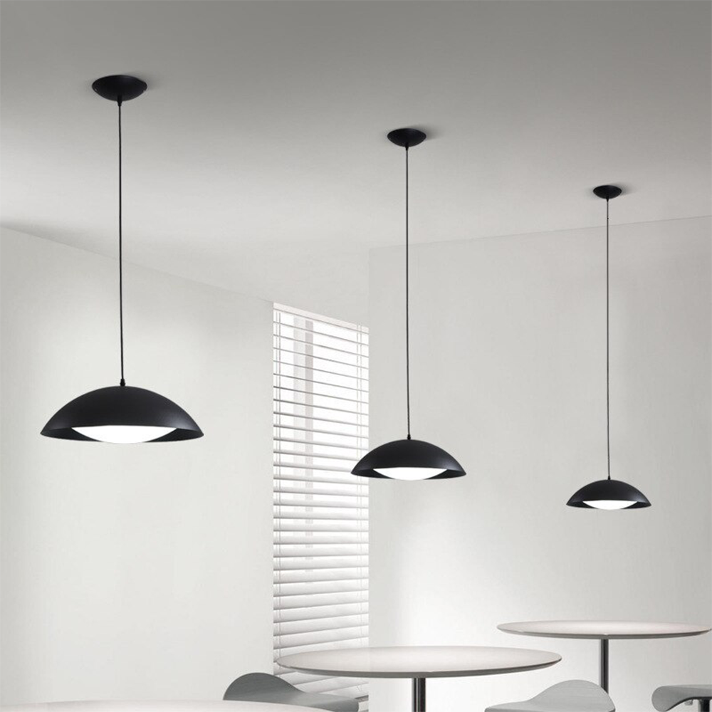 Hailie Black Pendant Lights in Modern Dining Room