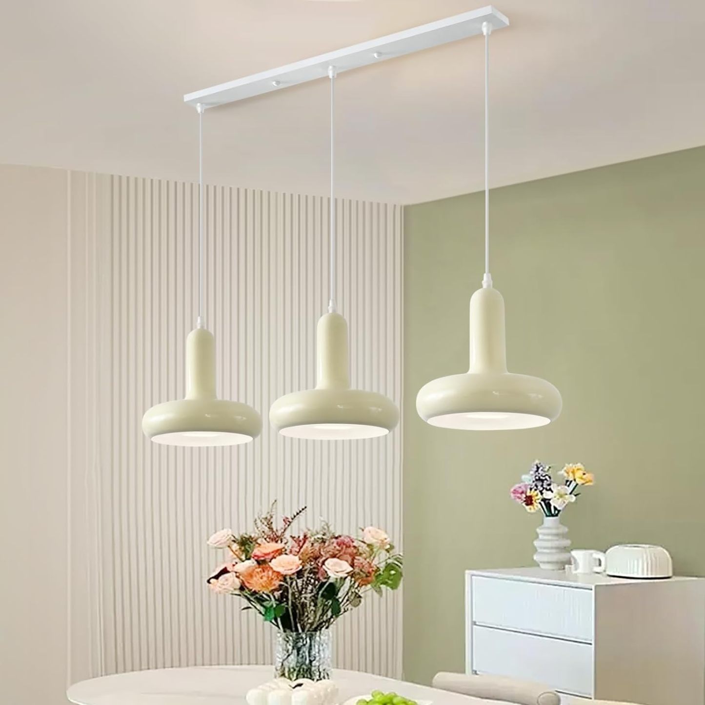 Cairns Cream Pendant Light with flowers