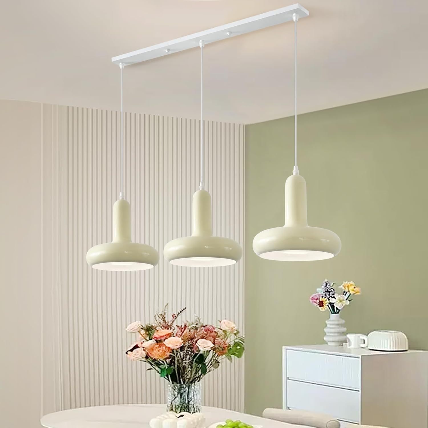 Cairns Cream Pendant Light with flowers