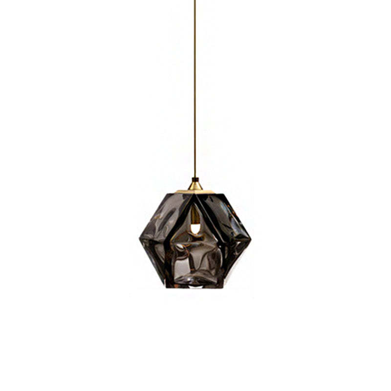 Smoked glass Hailie Polyhedron Pendant Light