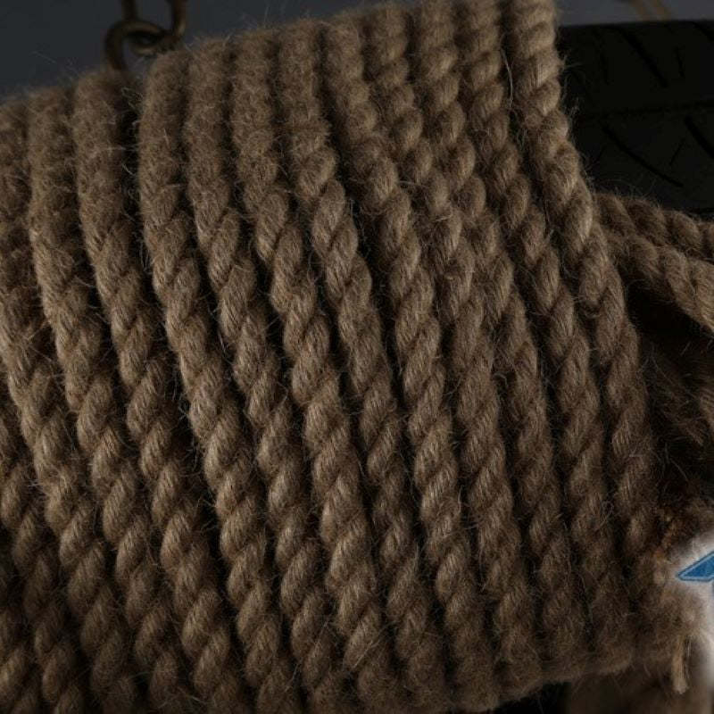 Close-up hemp rope texture of Epoch Industrial Chandelier