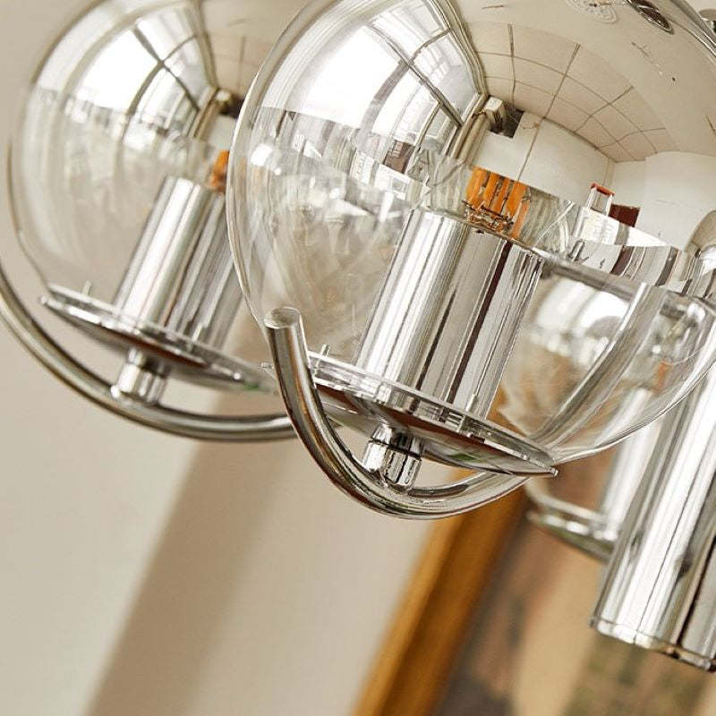 Close-up of Valentina pendant light with chrome and glass details