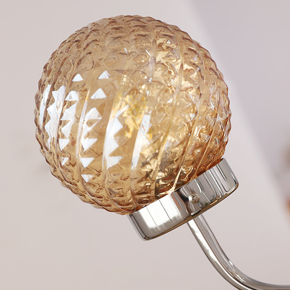 Valentina Fashion LED Pendant Light, cognac glass orb detail