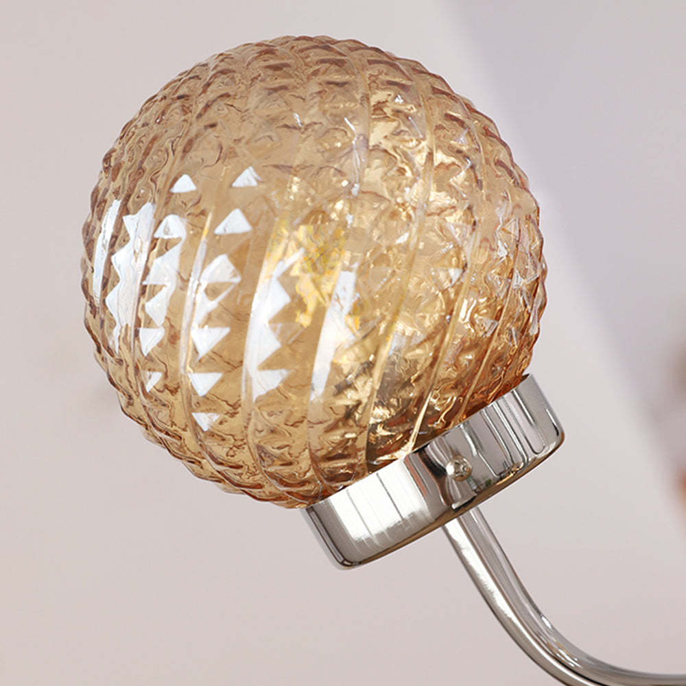 Valentina Fashion LED Pendant Light, cognac glass orb detail