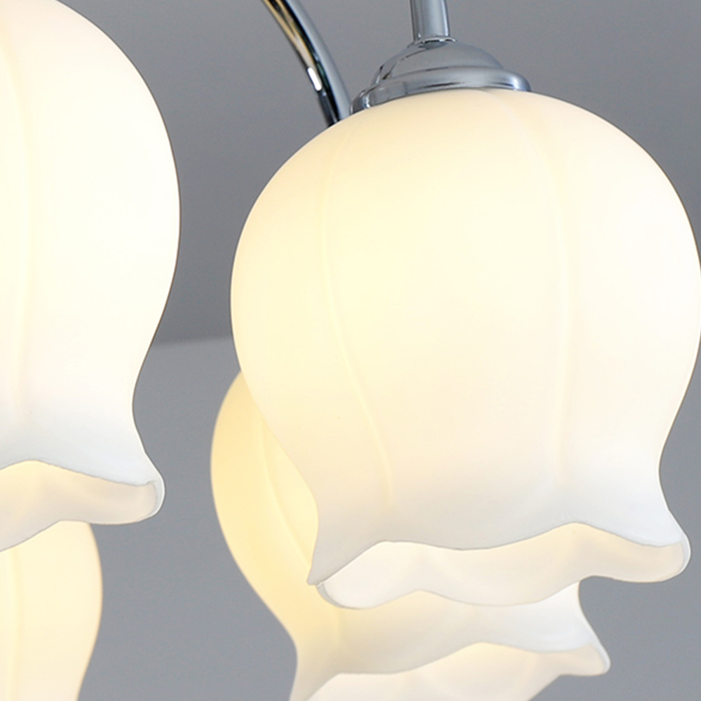 Close-up of Lily Industrial LED flush mount ceiling light's glass shade