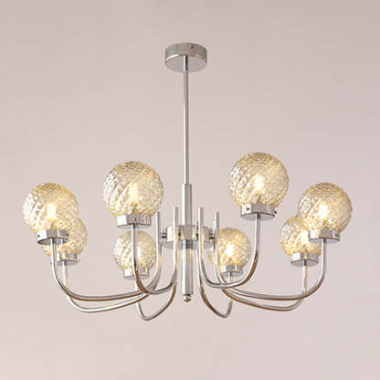 Valentina LED pendant light with cognac glass spheres