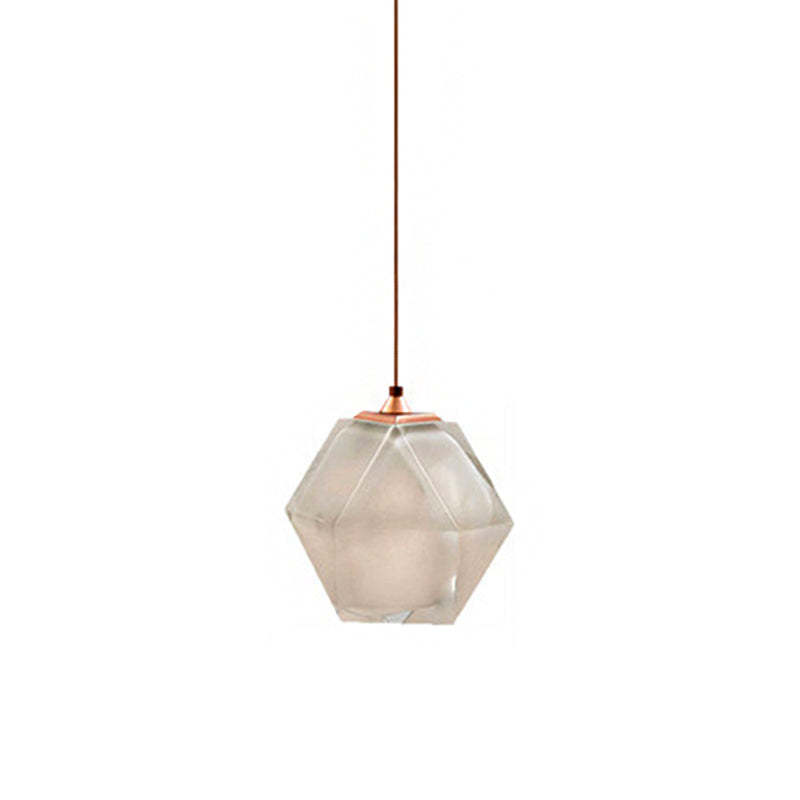 Hailie Polyhedron LED Pendant Light, Glass & Metal