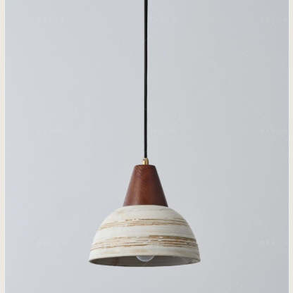 Ozawa Nordic Pendant Light - Ceramic & Wood, Bedroom Lighting