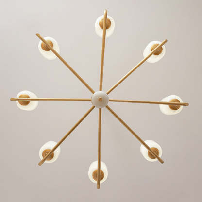 Valentina Nordic Metal Glass Lantern Chandelier Living Room