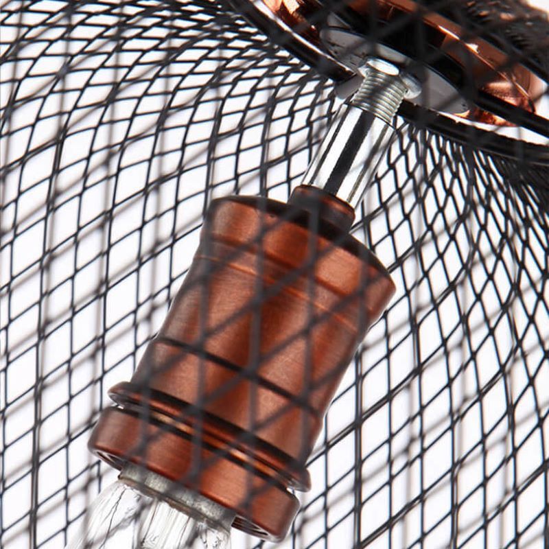 Herbert pendant light, close-up of the metal cage and bulb holder