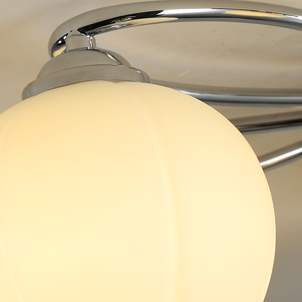 Lily Industrial LED flush mount ceiling light detail, silver finish