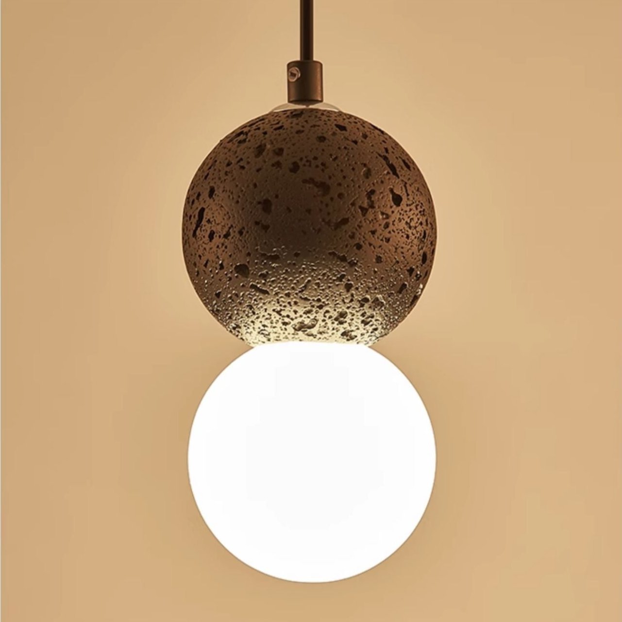 Valentina Pendant Light with Stone and Acrylic Design